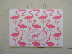 flamingo pink folded notes
