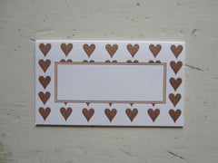 heart brown place cards