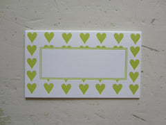 heart chartreuse place cards
