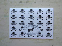 skull & crossbones black folded notes