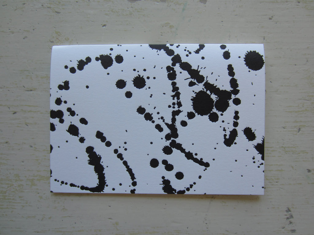 Handwritten Notes Splattered splatter paint black folded notes - Carrot & Stick Press