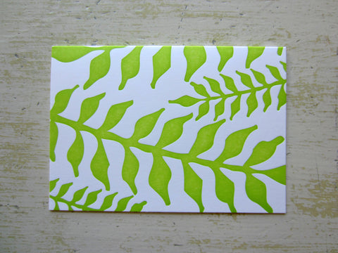 fern lime folded notes