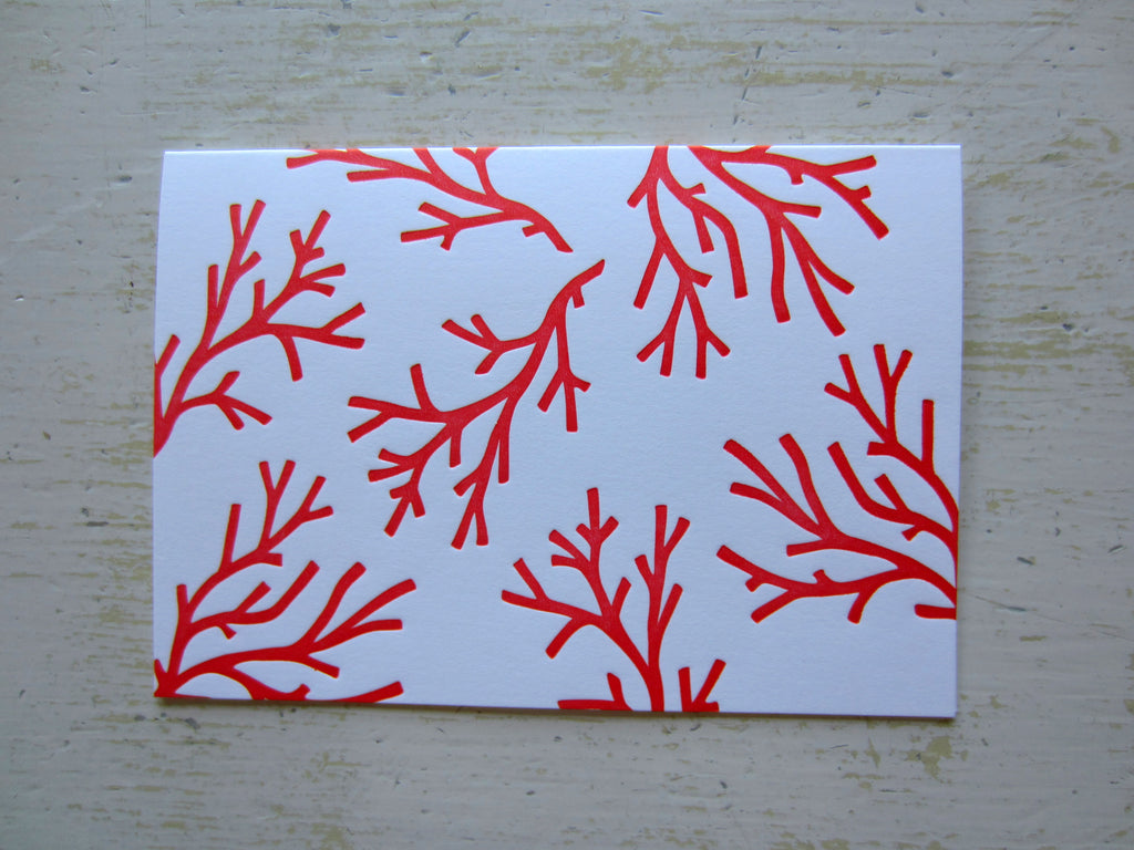 coral tomato folded notes