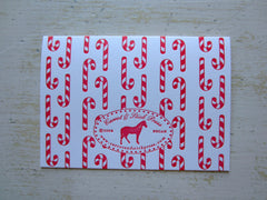 candy cane red folded notes
