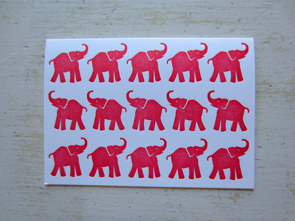elephant red folded notes