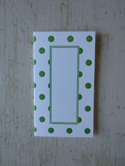 polka dot green place cards