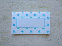 polka dot aqua place cards