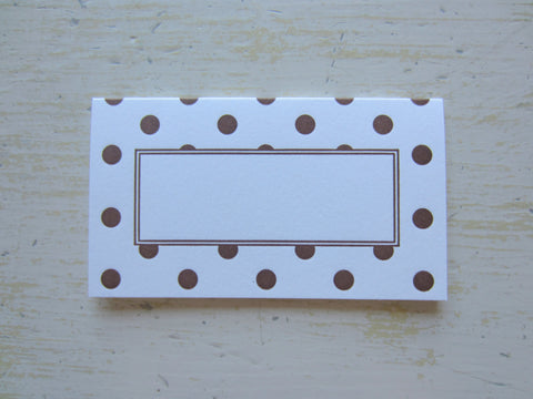 polka dot brown place cards