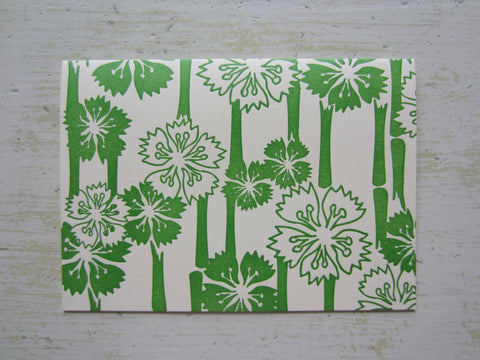 hawaiian green folded notes on ecru