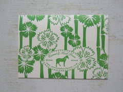 hawaiian green folded notes on ecru