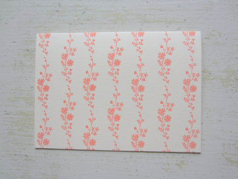 daisy peach folded notes on ecru