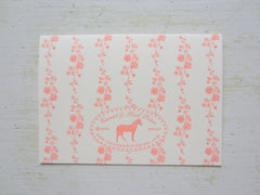 daisy peach folded notes on ecru
