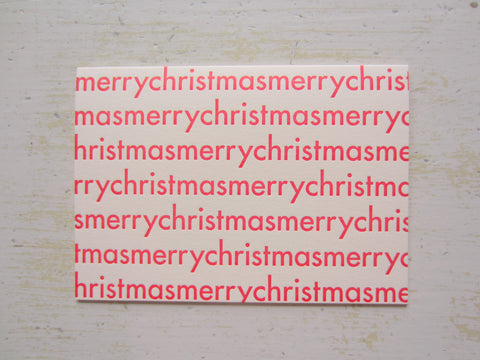 merry christmas red folded notes on ecru