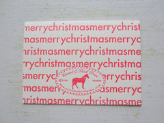 merry christmas red folded notes on ecru