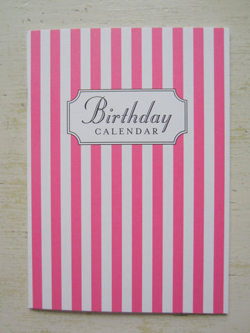 birthday calendar pink