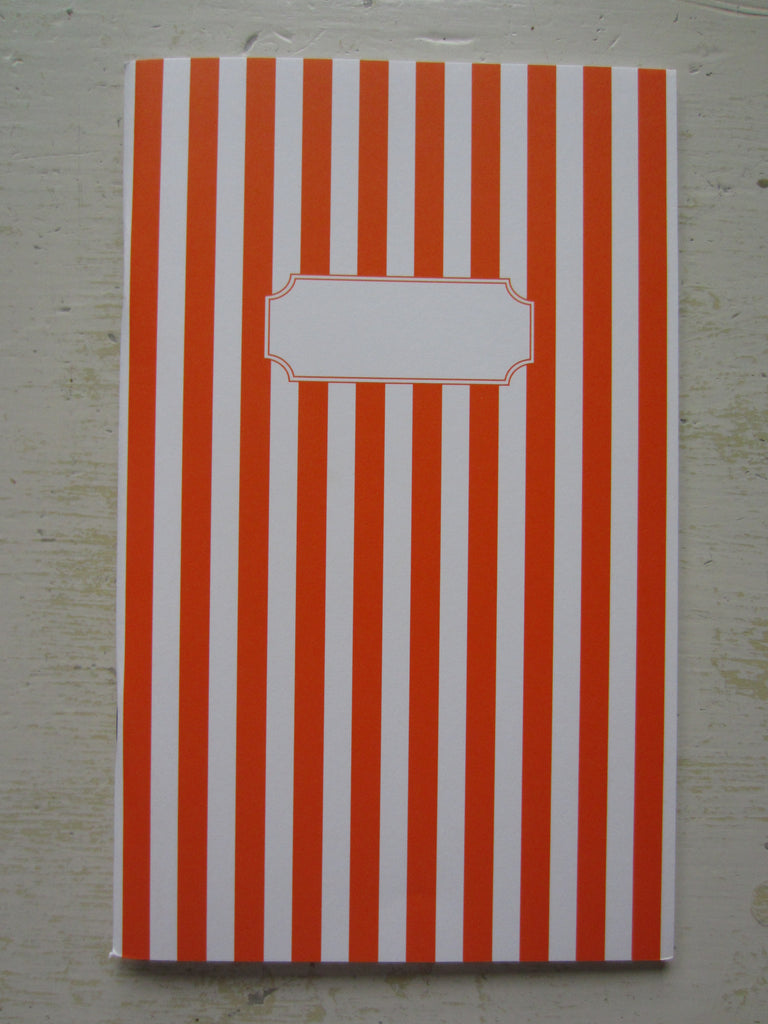 stripe orange note book