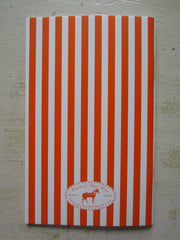stripe orange note book