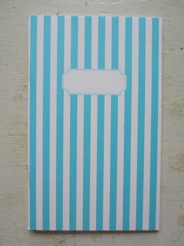 stripe aqua note book