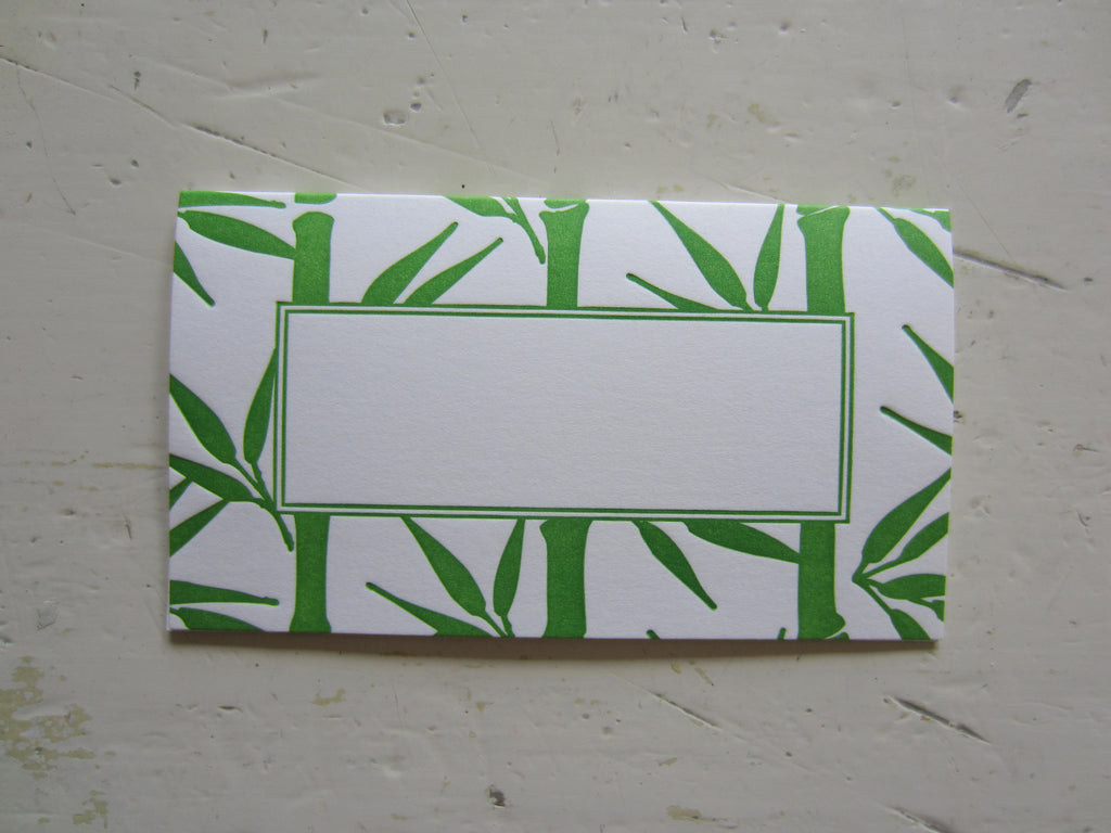 bamboo green place cards