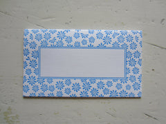 ditsy blue place cards