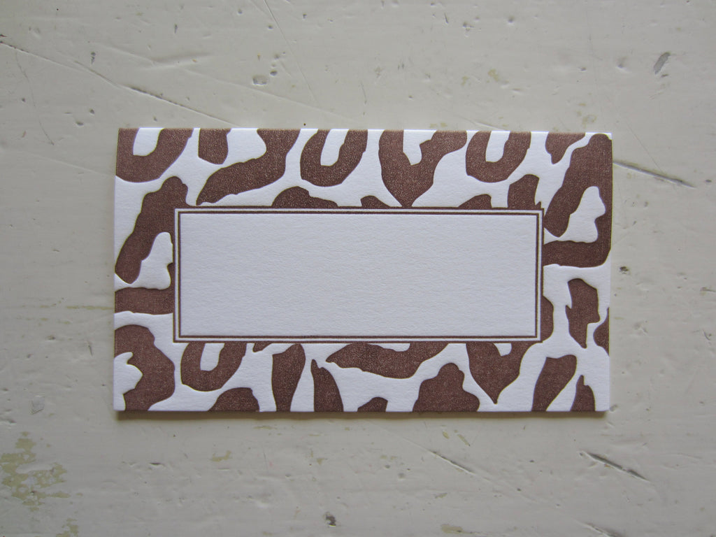 leopard brown place cards