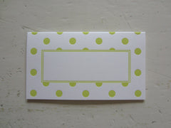 polka dot chartreuse place cards